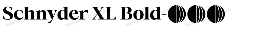 Schnyder XL Bold字体转换